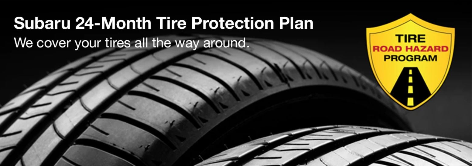 Subaru tire with 24-Month Tire Protection and road hazard program logo. | i.g. Burton Subaru of Glen Burnie in Glen Burnie MD