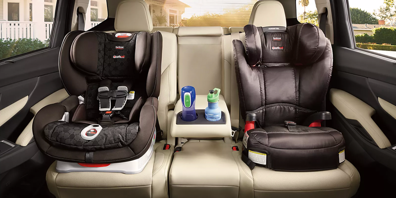 Three-Row Seating Layout with Multiple Child Safety Seats Installed