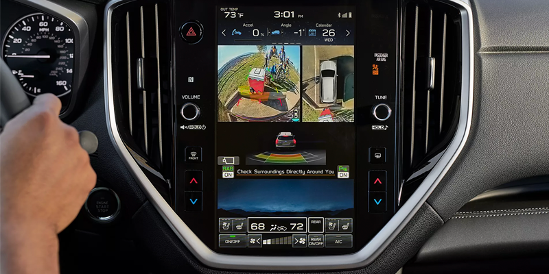 Large Vertical Touchscreen Infotainment System with Navigation and Connected Features