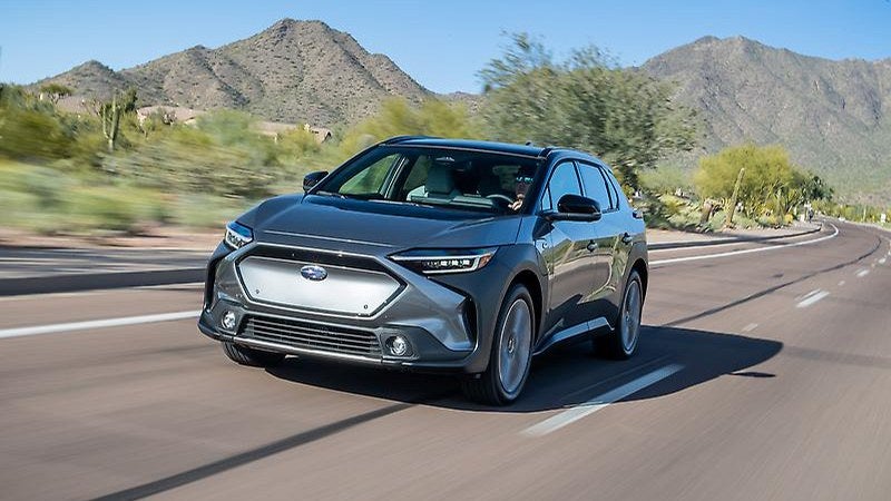 2026 Subaru Solterra electric SUV, front three-quarter view