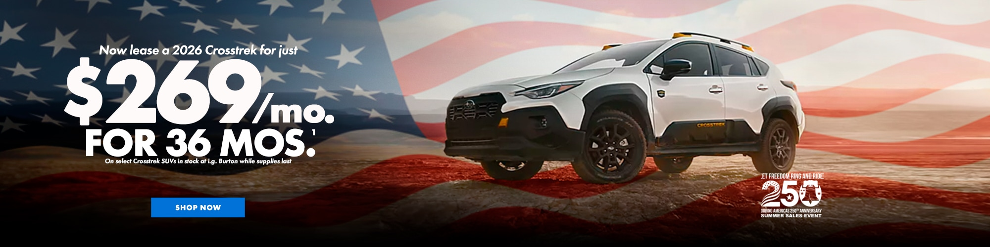 Lease a 2026 Crosstrek Premium SUV for $269/mo. for 36mos.